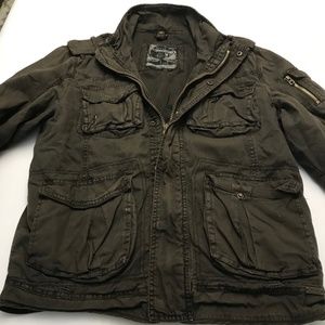 Men's Brown Buckle Black Jacket